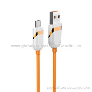 Cable Charging and Sync Micro USB Cable, Available in Hot Orange Color, PVC Jacket